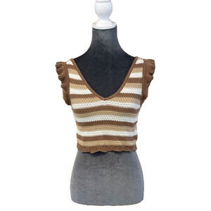 Retro 70's Style Crochet Crop Top